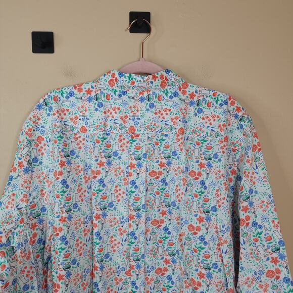 Duluth Wrinklefighter Button Up Shirt in Gardener Floral Plus Size 4X - Picture 7 of 9
